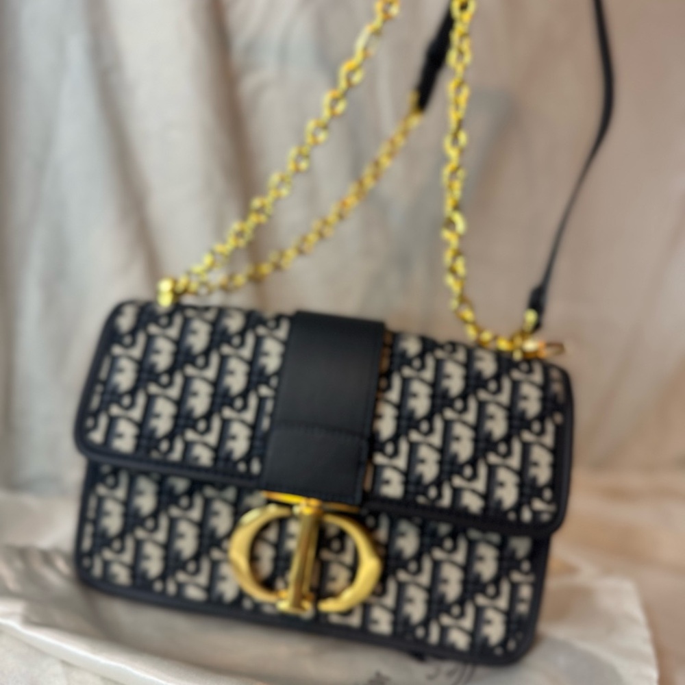 Unused Dior 30 Montaigne Bag Blue D Oblique Jacquard